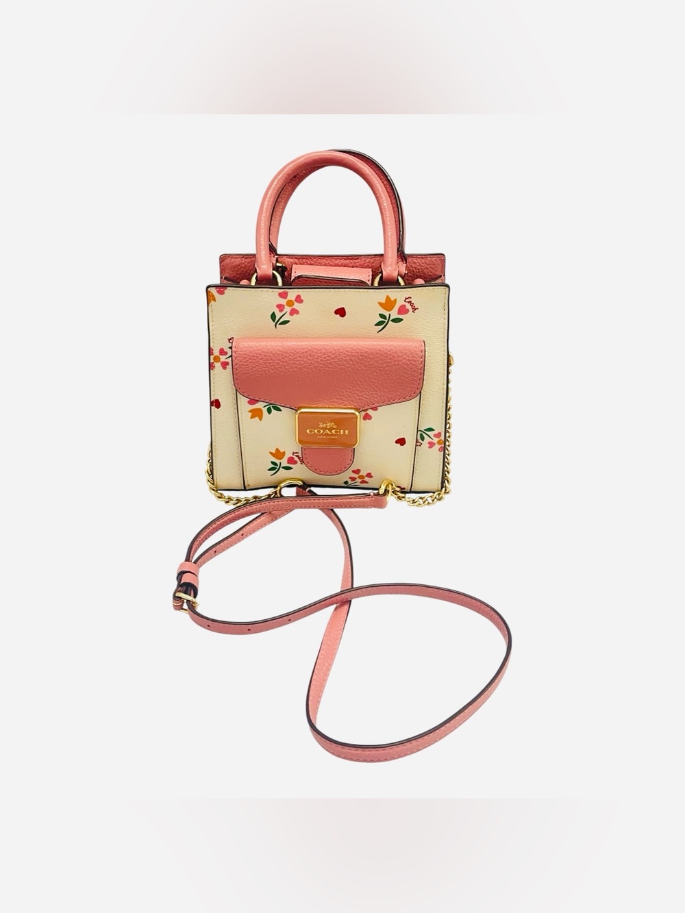 Coach Mini Pepper Crossbody Heart Petal Print C7599